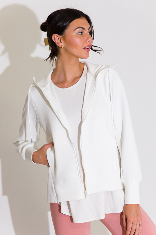 Rae Ponte Zip Jacket, Cream