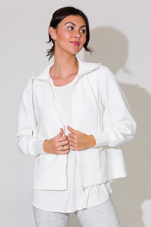 Rae Ponte Zip Jacket, Cream