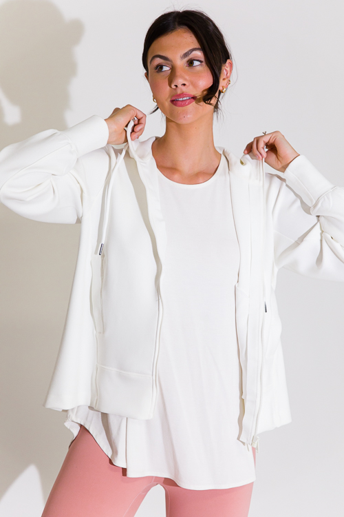 Rae Ponte Zip Jacket, Cream