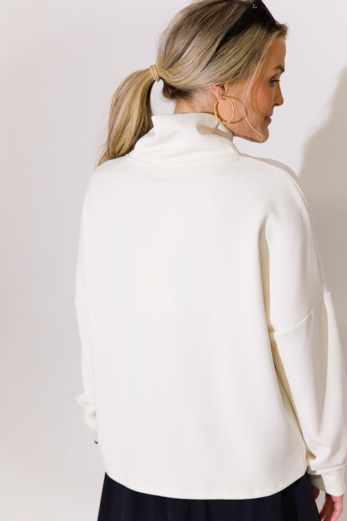Creamy Modal Turleneck, Ivory