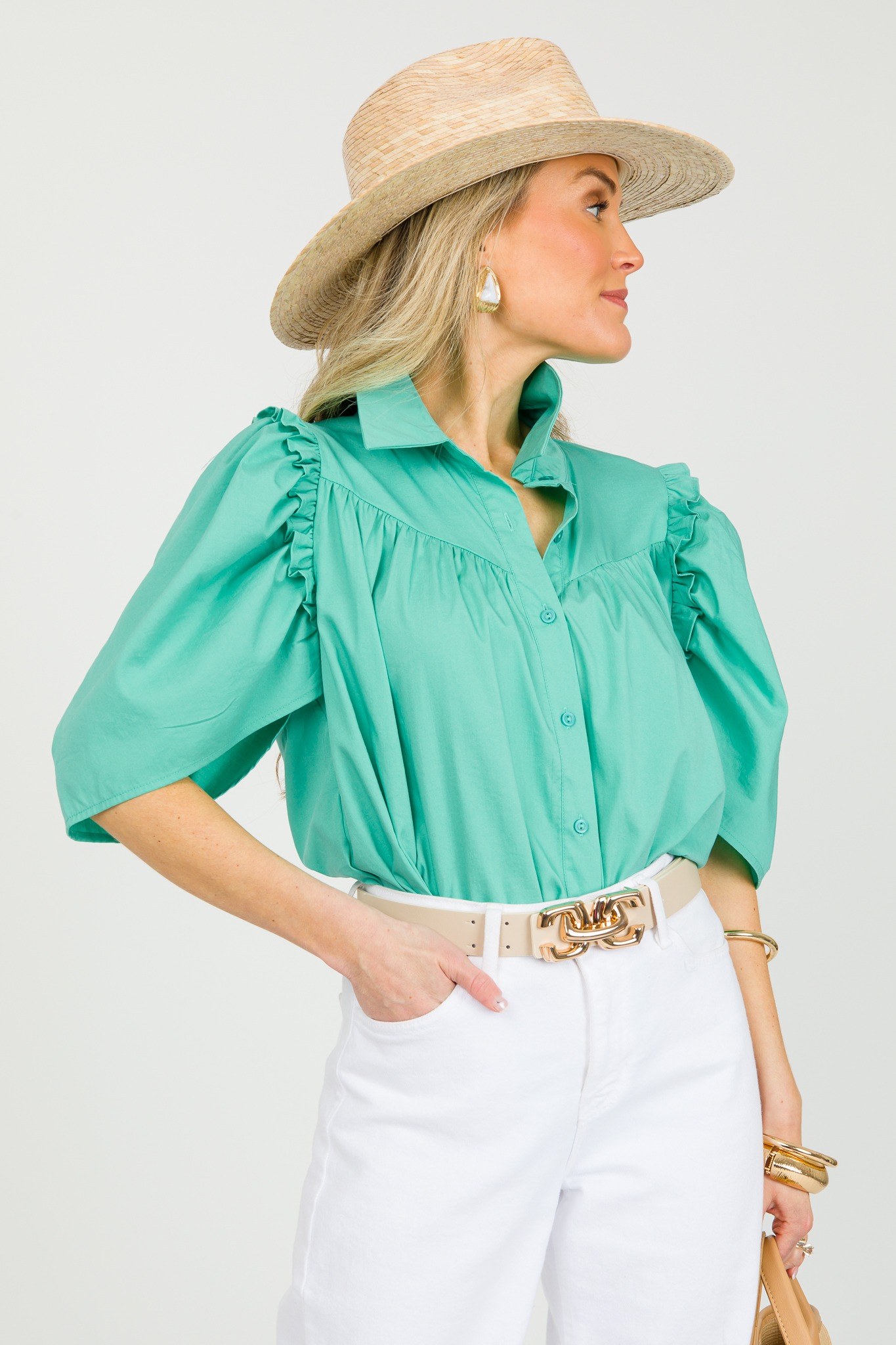 Mallory Collar Button Top, Emerald - 0326-109.jpg