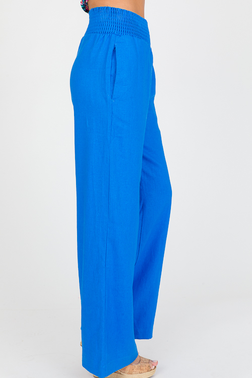 Regan Linen Pants, Azure