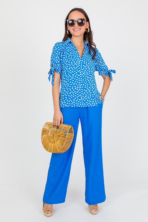 Regan Linen Pants, Azure
