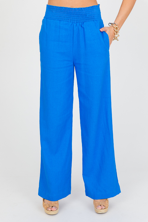 Regan Linen Pants, Azure