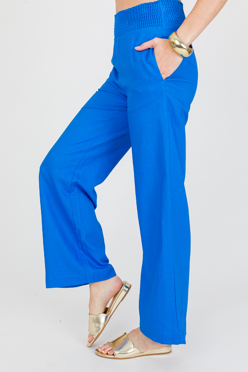 Regan Linen Pants, Azure