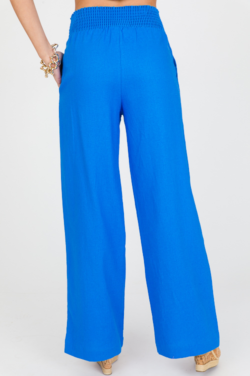 Regan Linen Pants, Azure