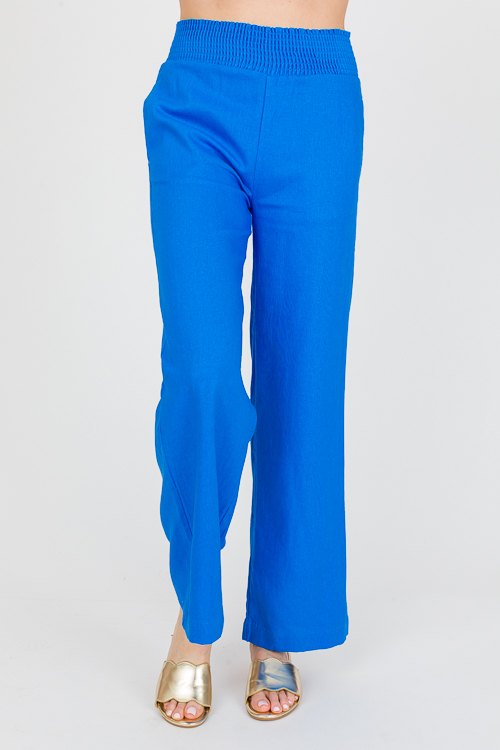 Regan Linen Pants, Azure