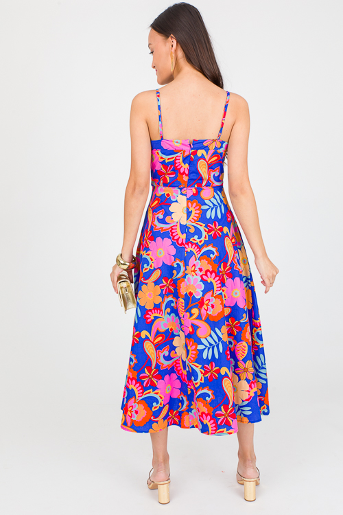 Floral Sweetheart Midi, Blue