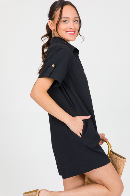 Back In Black Button Romper