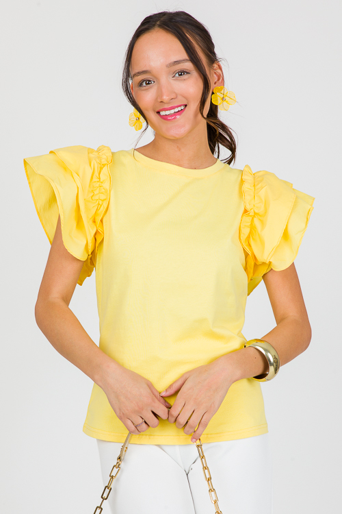 Lola Flutter Tee, Yellow