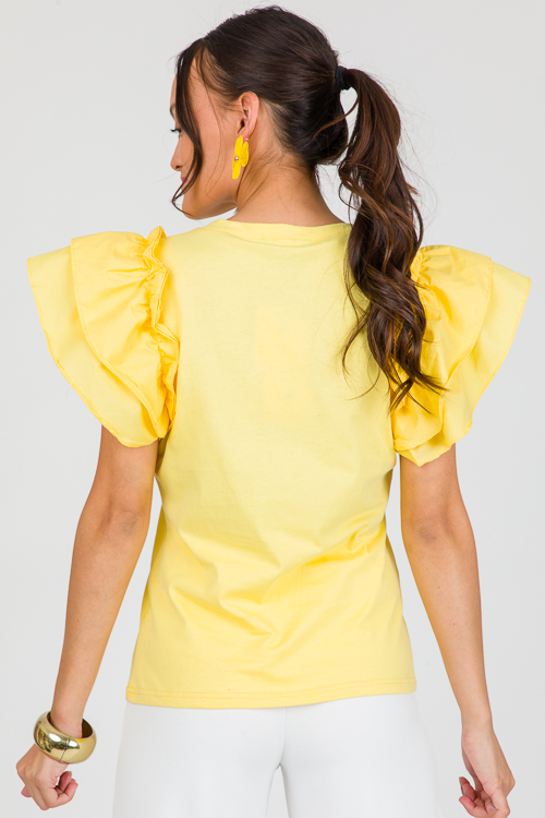 Lola Flutter Tee, Yellow