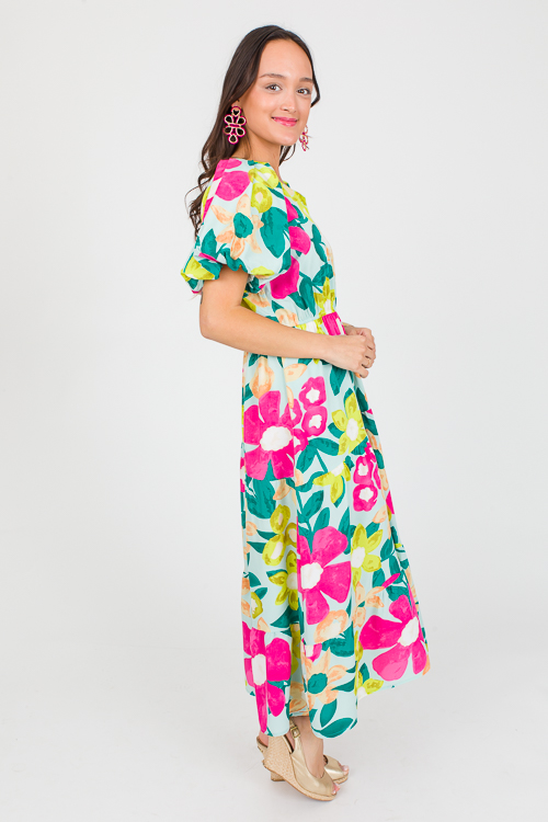 Margie Floral Midi, Mint Mix