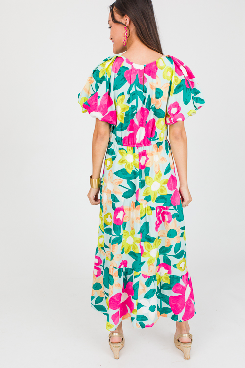 Margie Floral Midi, Mint Mix