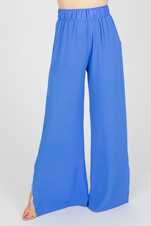 Slit Leg Pants, Clean Blue