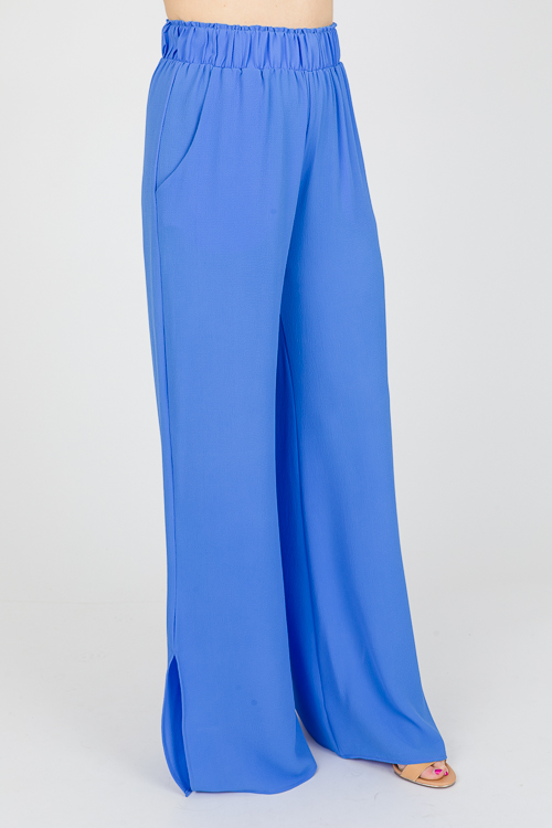 Slit Leg Pants, Clean Blue
