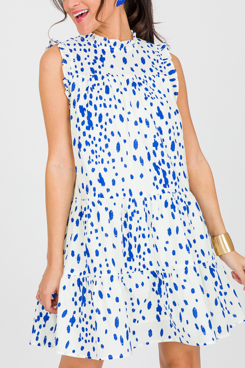Stamped Spots Dress, Ivory