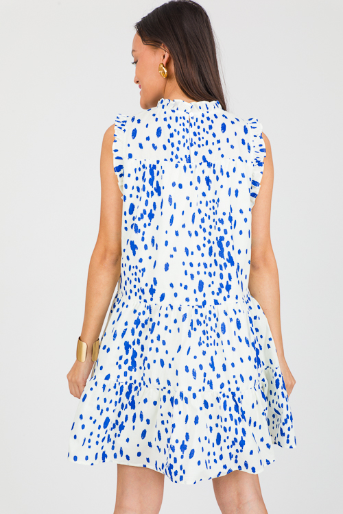 Stamped Spots Dress, Ivory