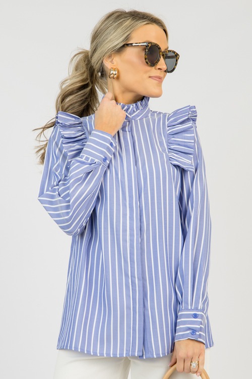Ruffled Stripe Button Down Shirt - 0331-118h.jpg
