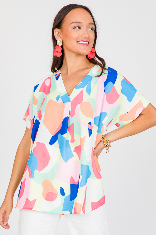 Abstract Print Top, Multi