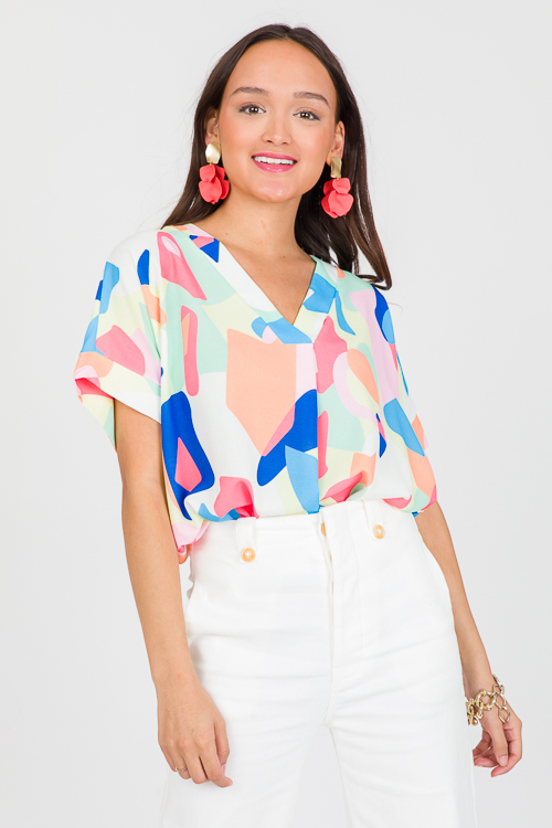 Abstract Print Top, Multi