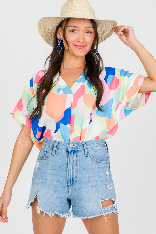 Abstract Print Top, Multi