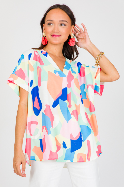 Abstract Print Top, Multi