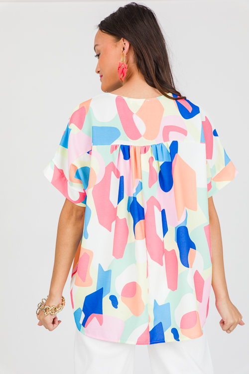 Abstract Print Top, Multi