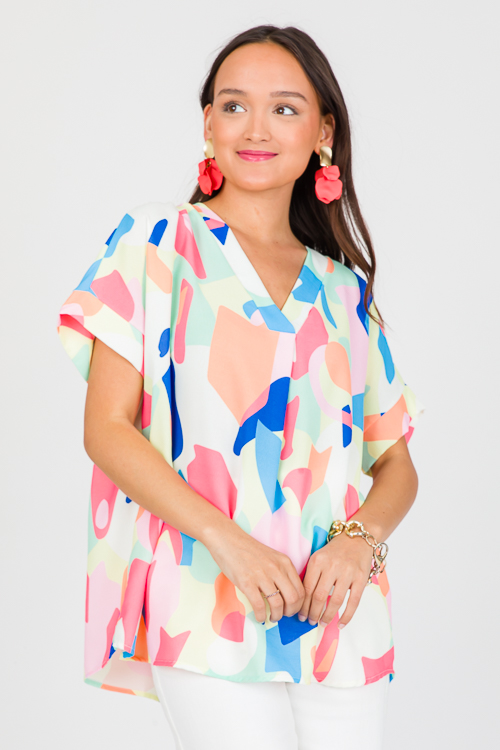 Abstract Print Top, Multi