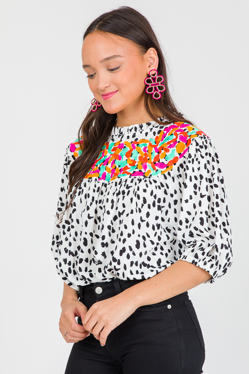 Dalmatian Embroidered Top, Ivor