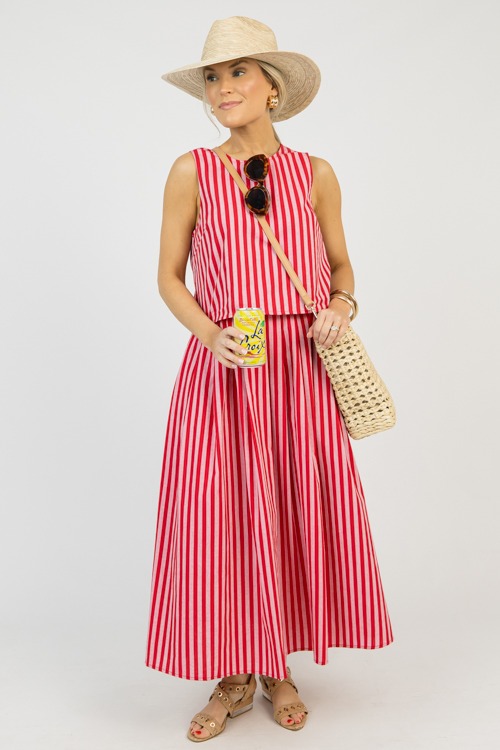 Judith Stripe Set, Red