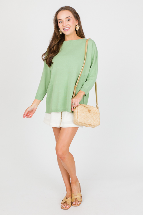 Fiona Tunic Sweater, Sage