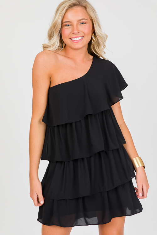 Ruffle Layered Dress, Black