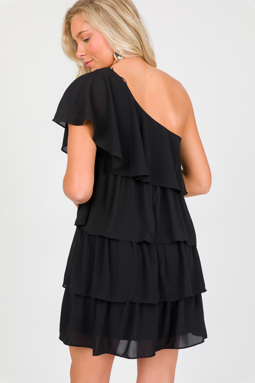 Ruffle Layered Dress, Black