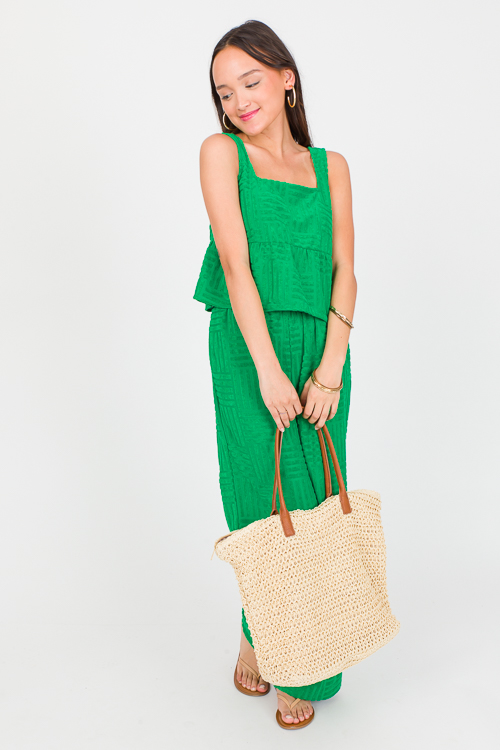 Terry Textured Tank, Green