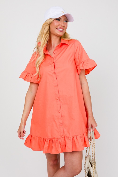 Ruffled Shirt Dress, Orange - 0405-68.jpg