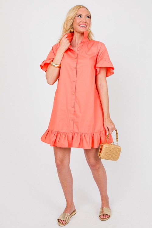 Ruffled Shirt Dress, Orange - 0405-70.jpg