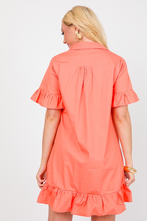 Ruffled Shirt Dress, Orange - 0405-71.jpg