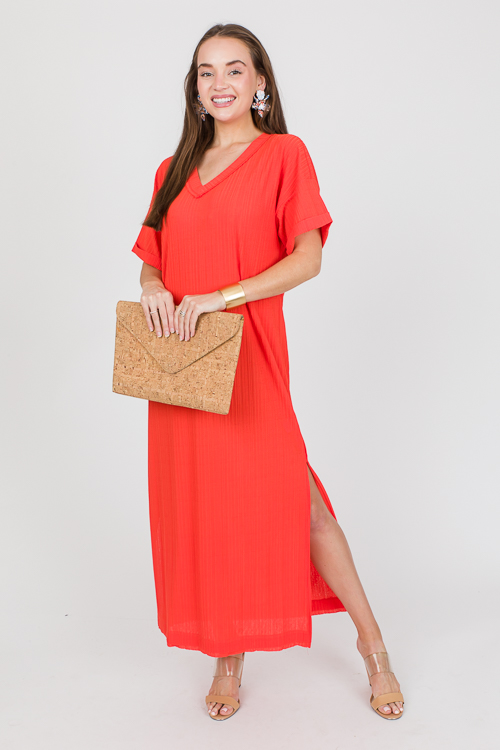 Rib Knit Maxi, Orange