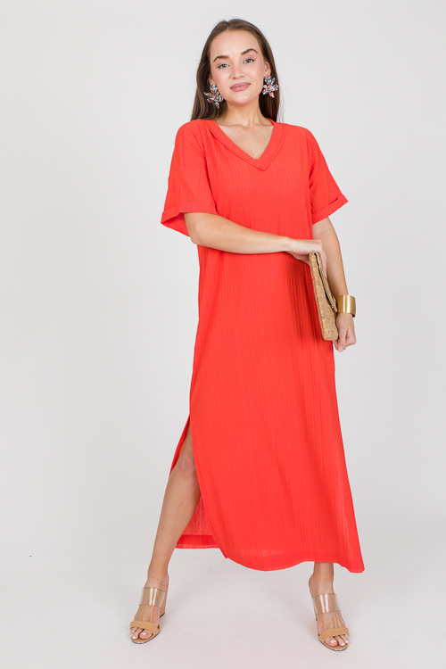 Rib Knit Maxi, Orange