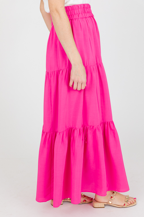 Tiered Maxi Skirt, Hot Pink - New Arrivals - The Blue Door Boutique