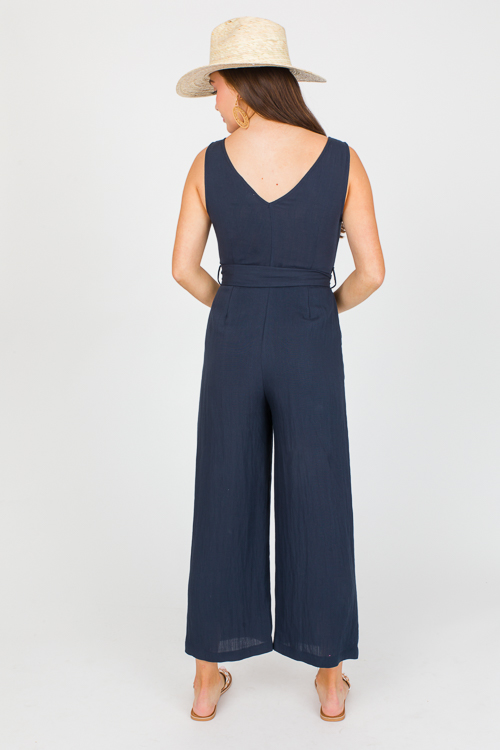 Belted Jumpsuit, Indigo