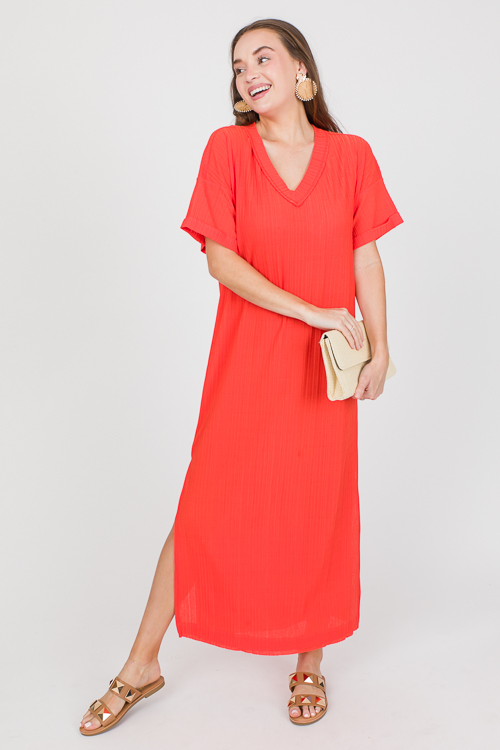 Rib Knit Maxi, Orange