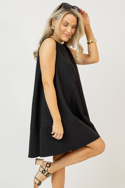 open lace back dress Black dress with pleats – GUNTINA main image 1