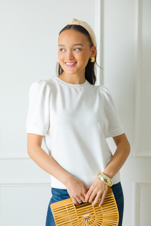 Jody Banded Top, White