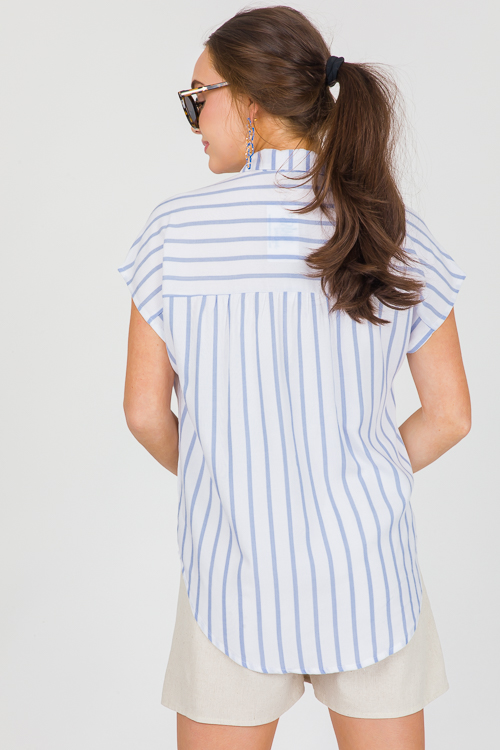 Button Up Top, Blue Stripe