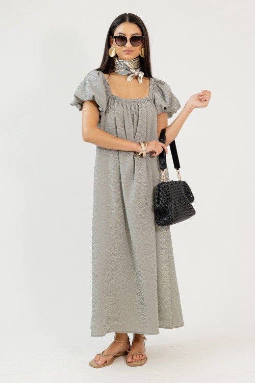 chinese dress ladies Long Sleeve Gingham Tie Detail Maxi Dress main image 1