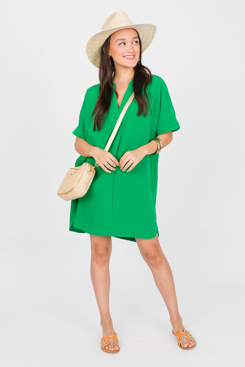 Top Notch Dress, Kelly Green New Arrivals The Blue Door Boutique