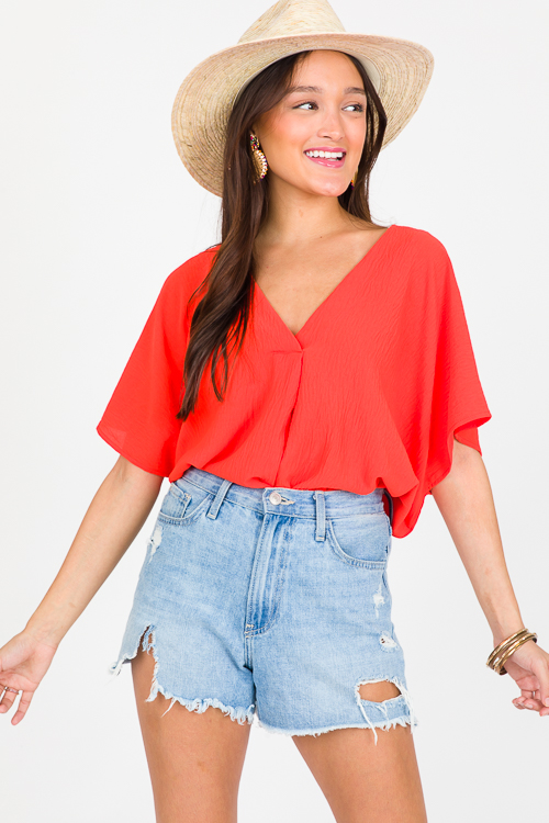 April V Blouse, Neon Orange