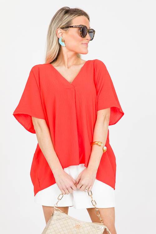 April V Blouse, Neon Orange