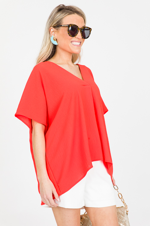 April V Blouse, Neon Orange